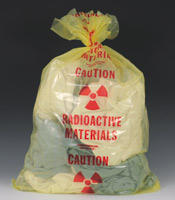 Radioactive material waste poly bags